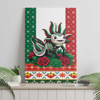 Mexico Christmas Canvas Wall Art Cute Axolotl with Flag Style - Wonder Print Shop