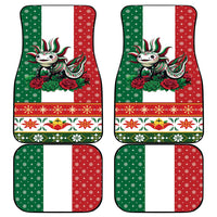 Mexico Christmas Car Mats Cute Axolotl with Flag Style - Wonder Print Shop