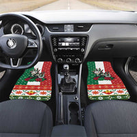 Mexico Christmas Car Mats Cute Axolotl with Flag Style - Wonder Print Shop