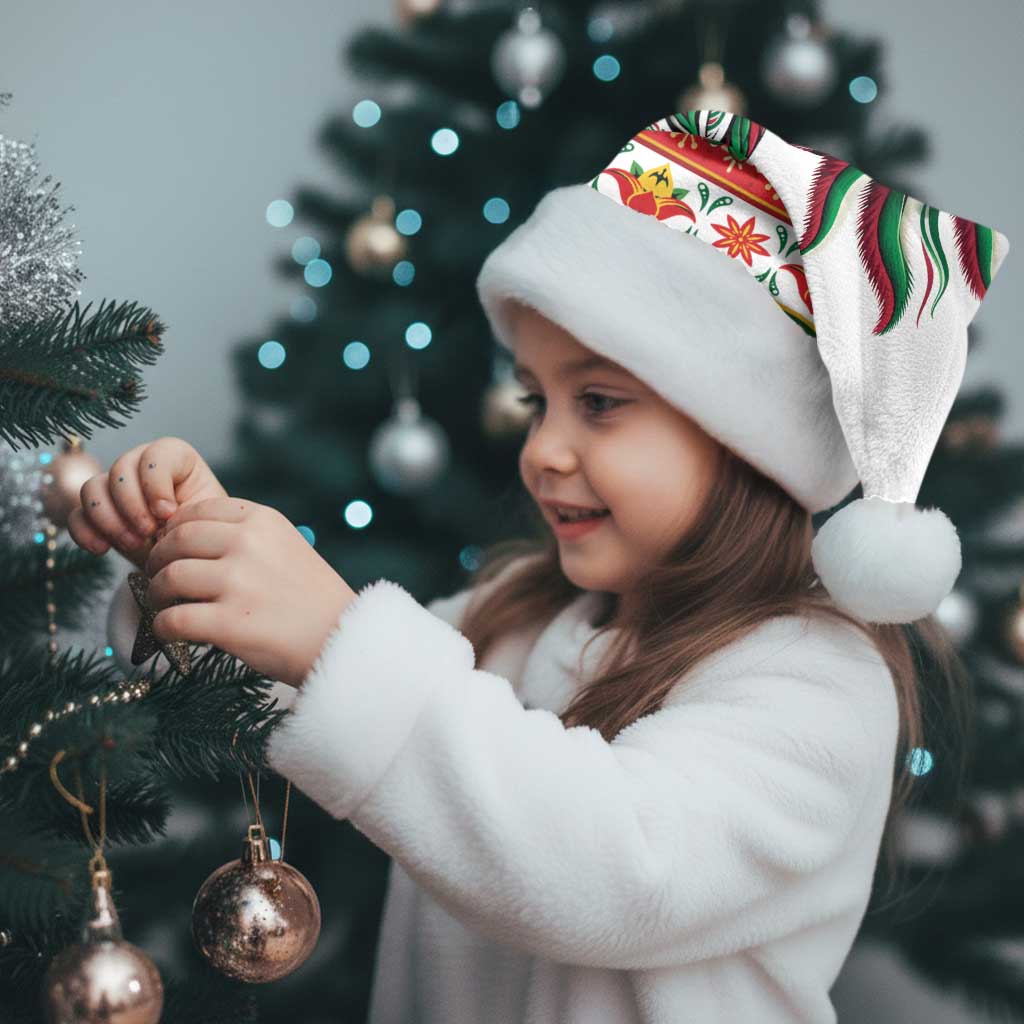 Mexico Christmas Santa Hat Cute Axolotl with Flag Style - Wonder Print Shop