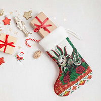 Mexico Christmas Stocking Cute Axolotl with Flag Style - Wonder Print Shop