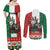 Mexico Christmas Couples Matching Off Shoulder Maxi Dress and Long Sleeve Button Shirt Cute Axolotl with Flag Style - Wonder Print Shop