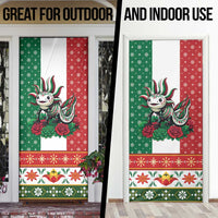 Mexico Christmas Door Cover Cute Axolotl with Flag Style - Wonder Print Shop