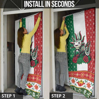 Mexico Christmas Door Cover Cute Axolotl with Flag Style - Wonder Print Shop