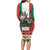 Mexico Christmas Family Matching Long Sleeve Bodycon Dress and Hawaiian Shirt Cute Axolotl with Flag Style - Wonder Print Shop