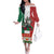 Mexico Christmas Family Matching Off The Shoulder Long Sleeve Dress and Hawaiian Shirt Cute Axolotl with Flag Style - Wonder Print Shop