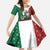 Mexico Christmas Family Matching Off Shoulder Maxi Dress and Hawaiian Shirt Cute Axolotl with Flag Style - Wonder Print Shop