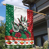 Mexico Christmas Garden Flag Cute Axolotl with Flag Style - Wonder Print Shop