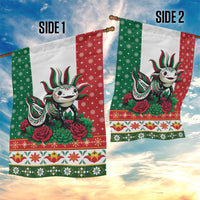 Mexico Christmas Garden Flag Cute Axolotl with Flag Style - Wonder Print Shop