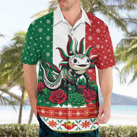 Mexico Christmas Hawaiian Shirt Cute Axolotl with Flag Style - Wonder Print Shop
