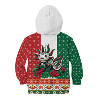 Mexico Christmas Kid Hoodie Cute Axolotl with Flag Style - Wonder Print Shop