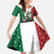 Mexico Christmas Kid Short Sleeve Dress Cute Axolotl with Flag Style - Wonder Print Shop
