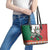 Mexico Christmas Leather Tote Bag Cute Axolotl with Flag Style - Wonder Print Shop