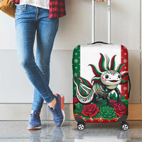 Mexico Christmas Luggage Cover Cute Axolotl with Flag Style - Wonder Print Shop