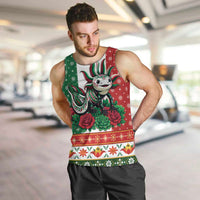 Mexico Christmas Men Tank Top Cute Axolotl with Flag Style - Wonder Print Shop
