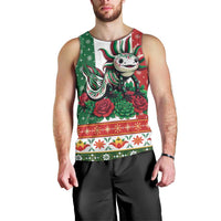 Mexico Christmas Men Tank Top Cute Axolotl with Flag Style - Wonder Print Shop