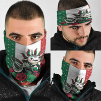 Mexico Christmas Neck Gaiter Cute Axolotl with Flag Style - Wonder Print Shop