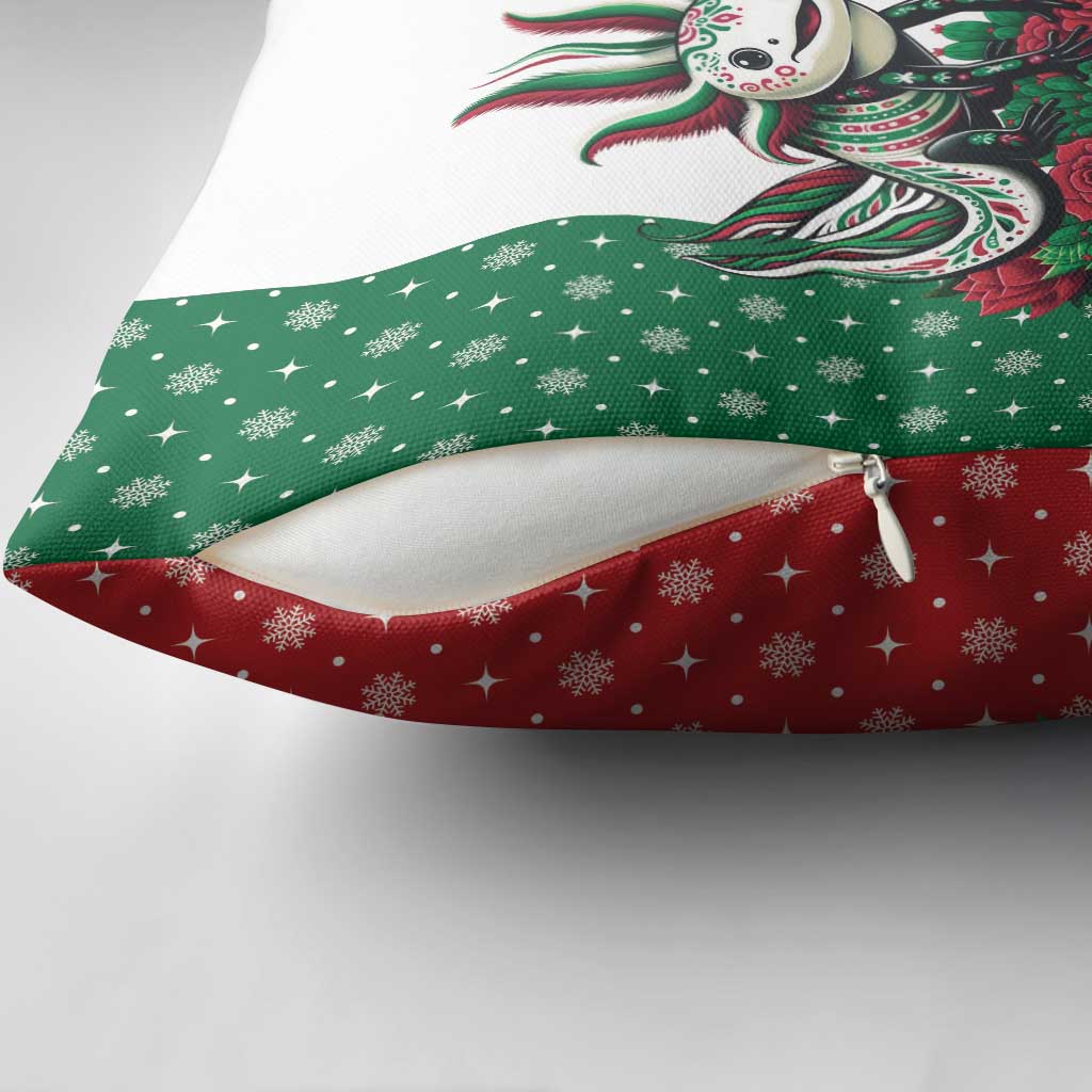 Mexico Christmas Pillow Cover Cute Axolotl with Flag Style - Wonder Print Shop