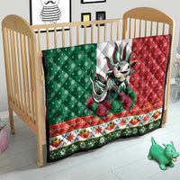 Mexico Christmas Quilt Cute Axolotl with Flag Style - Wonder Print Shop