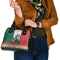 Mexico Christmas Shoulder Handbag Cute Axolotl with Flag Style - Wonder Print Shop