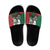 Mexico Christmas Slide Sandals Cute Axolotl with Flag Style - Wonder Print Shop