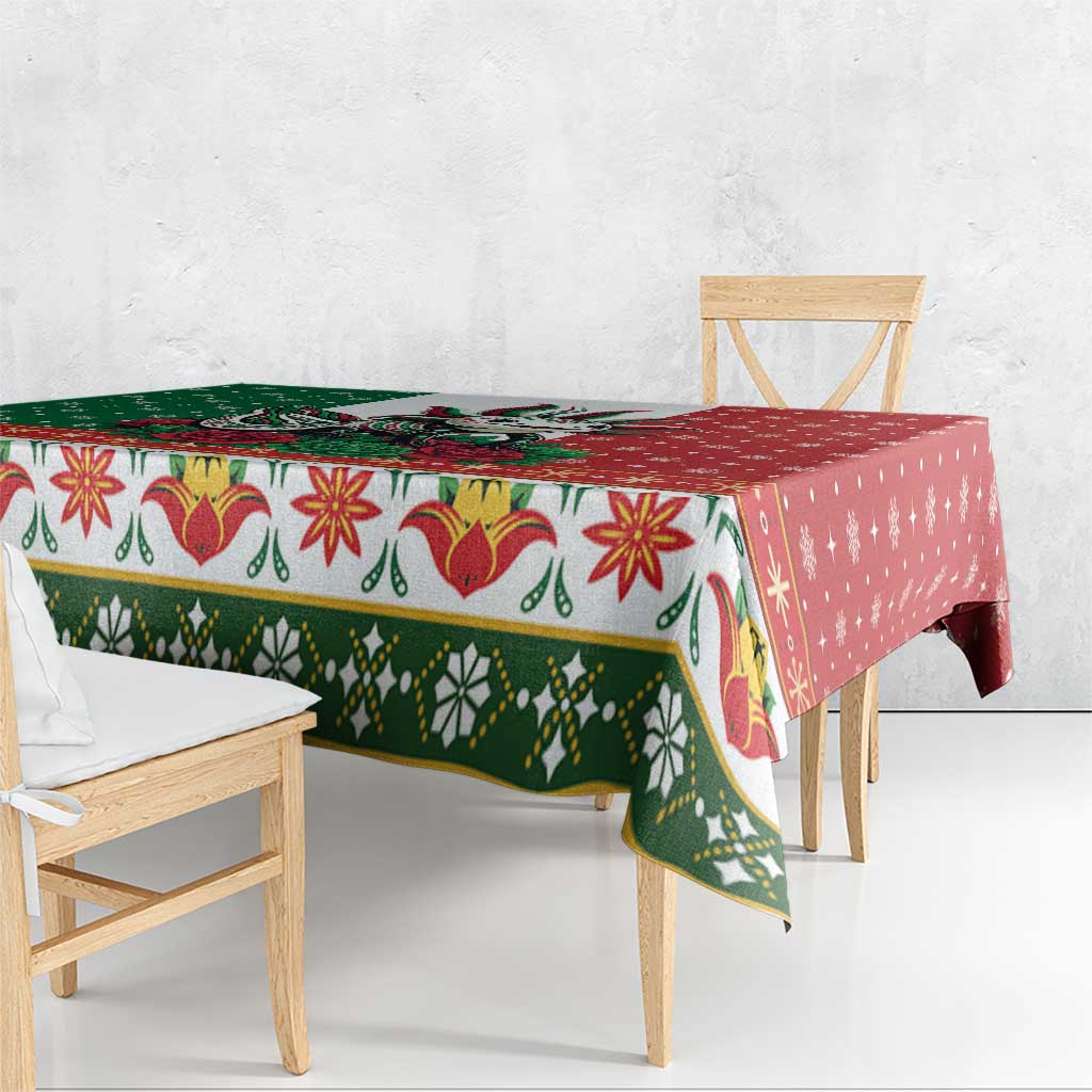 Mexico Christmas Tablecloth Cute Axolotl with Flag Style - Wonder Print Shop