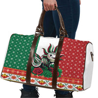 Mexico Christmas Travel Bag Cute Axolotl with Flag Style - Wonder Print Shop