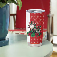 Mexico Christmas Tumbler Cup Cute Axolotl with Flag Style - Wonder Print Shop