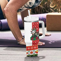 Mexico Christmas Tumbler With Handle Cute Axolotl with Flag Style - Wonder Print Shop