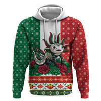 Mexico Christmas Zip Hoodie Cute Axolotl with Flag Style - Wonder Print Shop