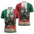 Mexico Christmas Zipper Polo Shirt Cute Axolotl with Flag Style - Wonder Print Shop