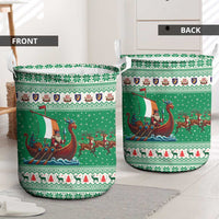 Ireland Viking Santa Christmas Laundry Basket Funny Reindeer Norse Xmas - Wonder Print Shop