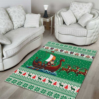 Ireland Viking Santa Christmas Area Rug Funny Reindeer Norse Xmas - Wonder Print Shop
