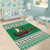 Ireland Viking Santa Christmas Area Rug Funny Reindeer Norse Xmas - Wonder Print Shop