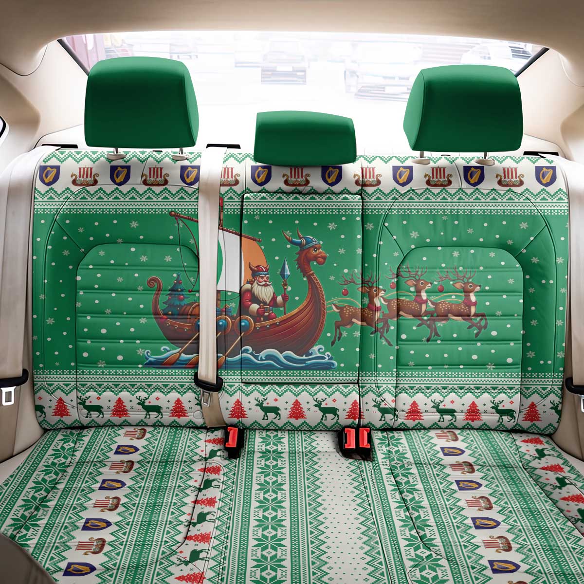 Ireland Viking Santa Christmas Back Car Seat Cover Funny Reindeer Norse Xmas - Wonder Print Shop