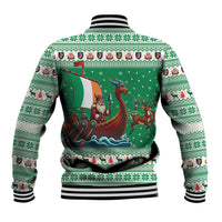 Ireland Viking Santa Christmas Baseball Jacket Funny Reindeer Norse Xmas - Wonder Print Shop
