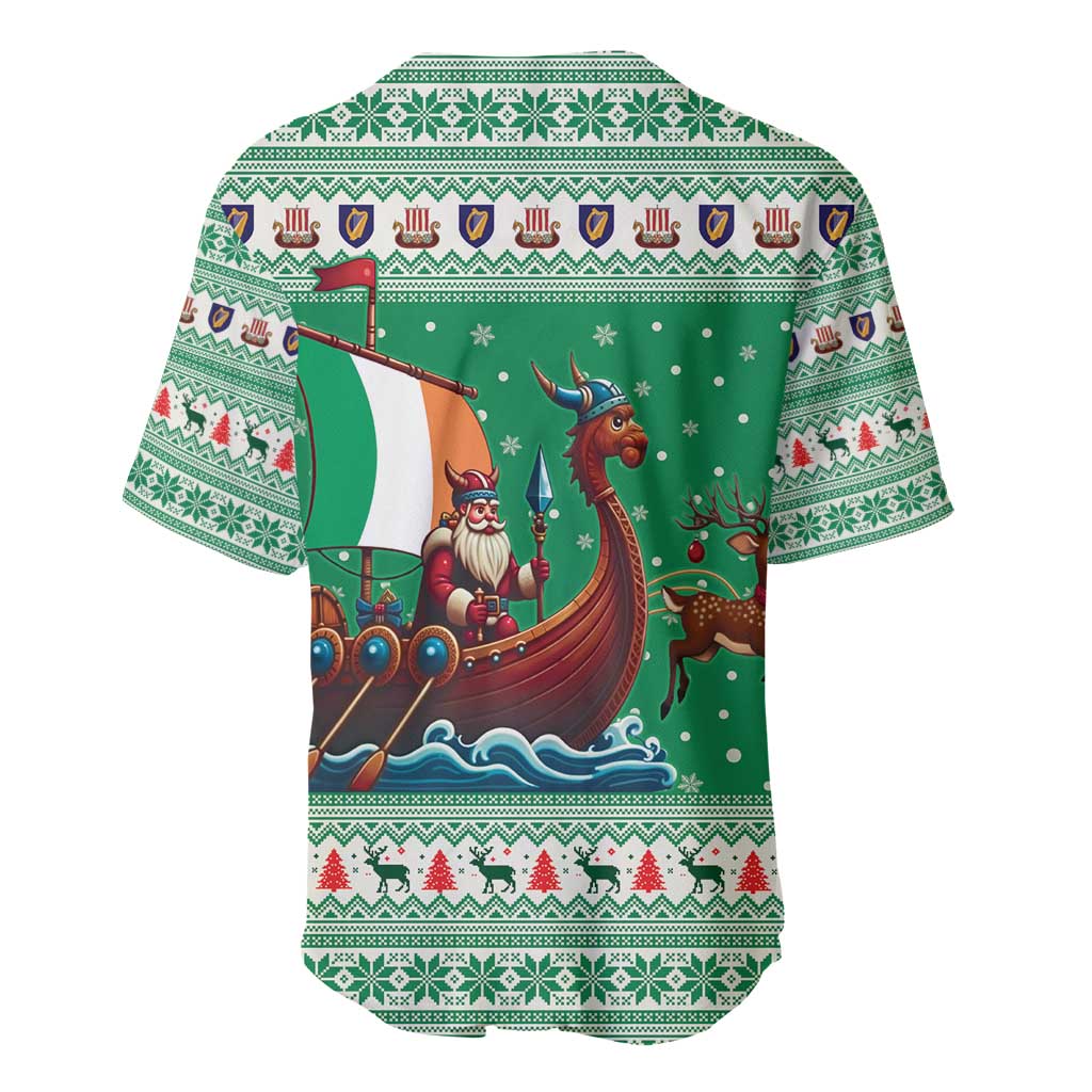 Ireland Viking Santa Christmas Baseball Jersey Funny Reindeer Norse Xmas - Wonder Print Shop