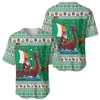 Ireland Viking Santa Christmas Baseball Jersey Funny Reindeer Norse Xmas - Wonder Print Shop