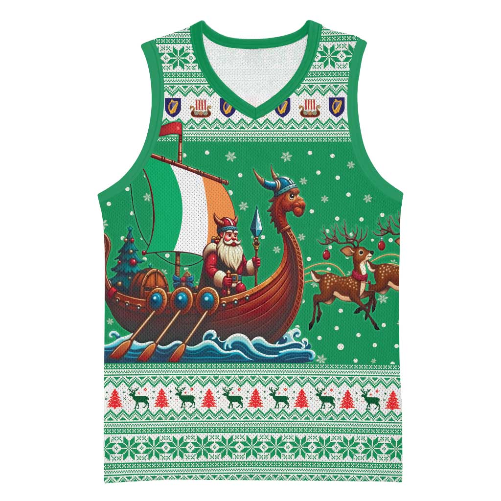 Ireland Viking Santa Christmas Basketball Jersey Funny Reindeer Norse Xmas - Wonder Print Shop