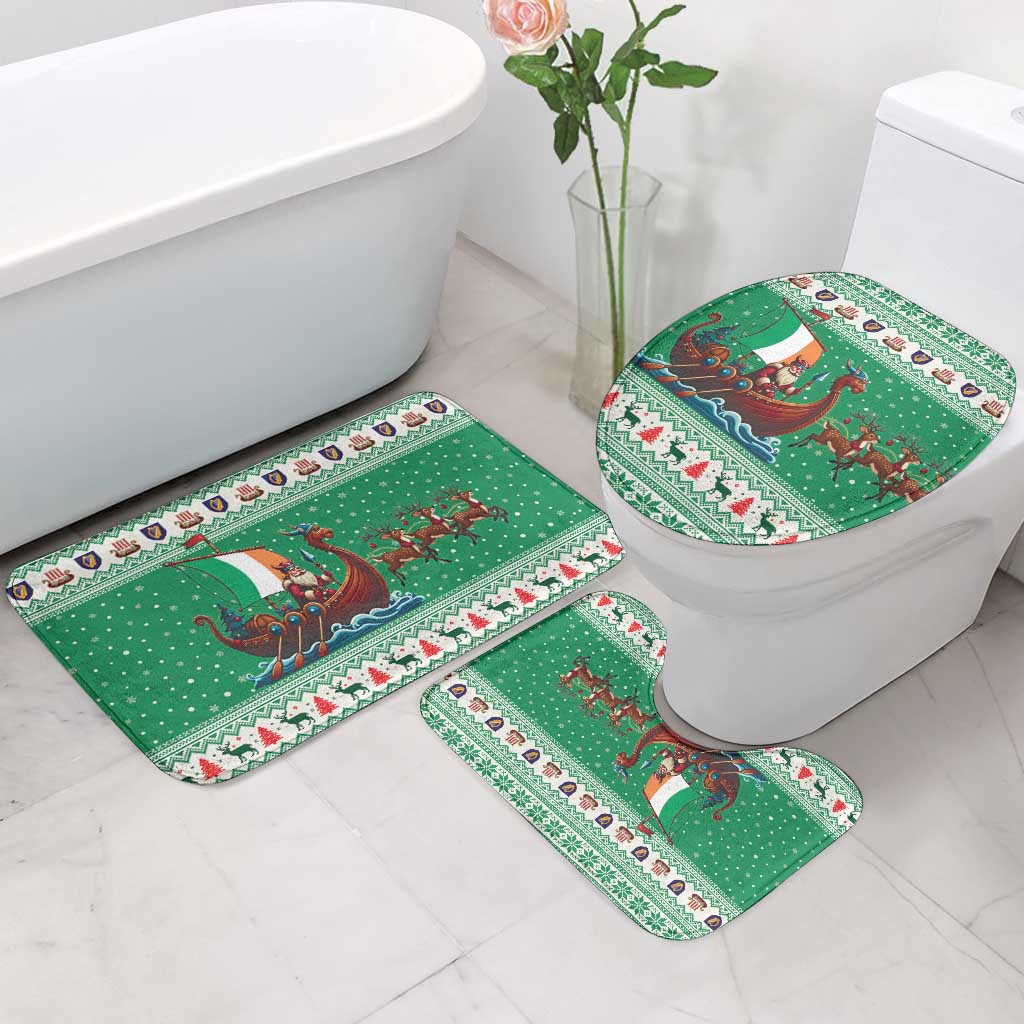 Ireland Viking Santa Christmas Bathroom Set Funny Reindeer Norse Xmas - Wonder Print Shop