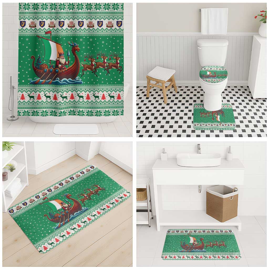 Ireland Viking Santa Christmas Bathroom Set Funny Reindeer Norse Xmas - Wonder Print Shop