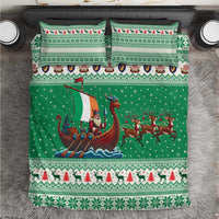 Ireland Viking Santa Christmas Bedding Set Funny Reindeer Norse Xmas - Wonder Print Shop