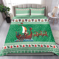 Ireland Viking Santa Christmas Bedding Set Funny Reindeer Norse Xmas - Wonder Print Shop