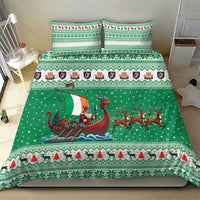 Ireland Viking Santa Christmas Bedding Set Funny Reindeer Norse Xmas - Wonder Print Shop