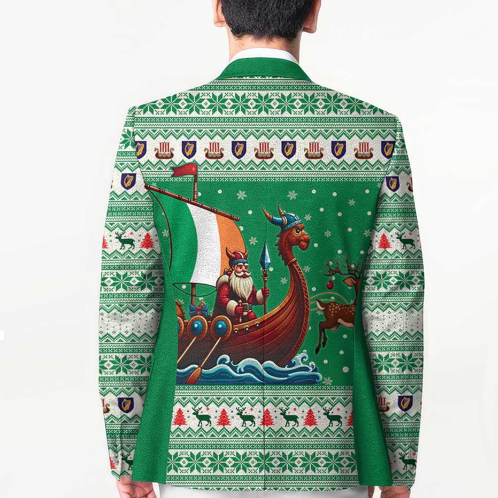Ireland Viking Santa Christmas Blazer Funny Reindeer Norse Xmas - Wonder Print Shop