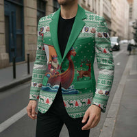 Ireland Viking Santa Christmas Blazer Funny Reindeer Norse Xmas - Wonder Print Shop