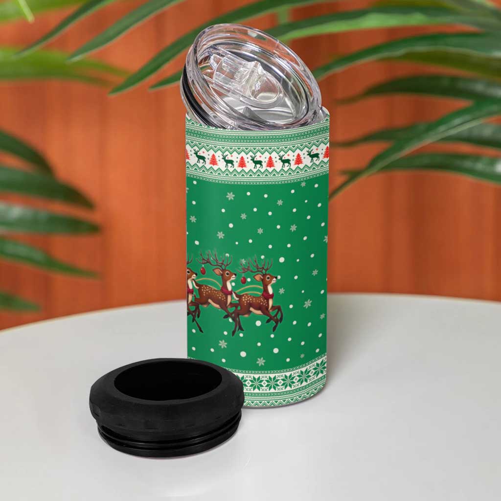 Ireland Viking Santa Christmas 4 in 1 Can Cooler Tumbler Funny Reindeer Norse Xmas - Wonder Print Shop