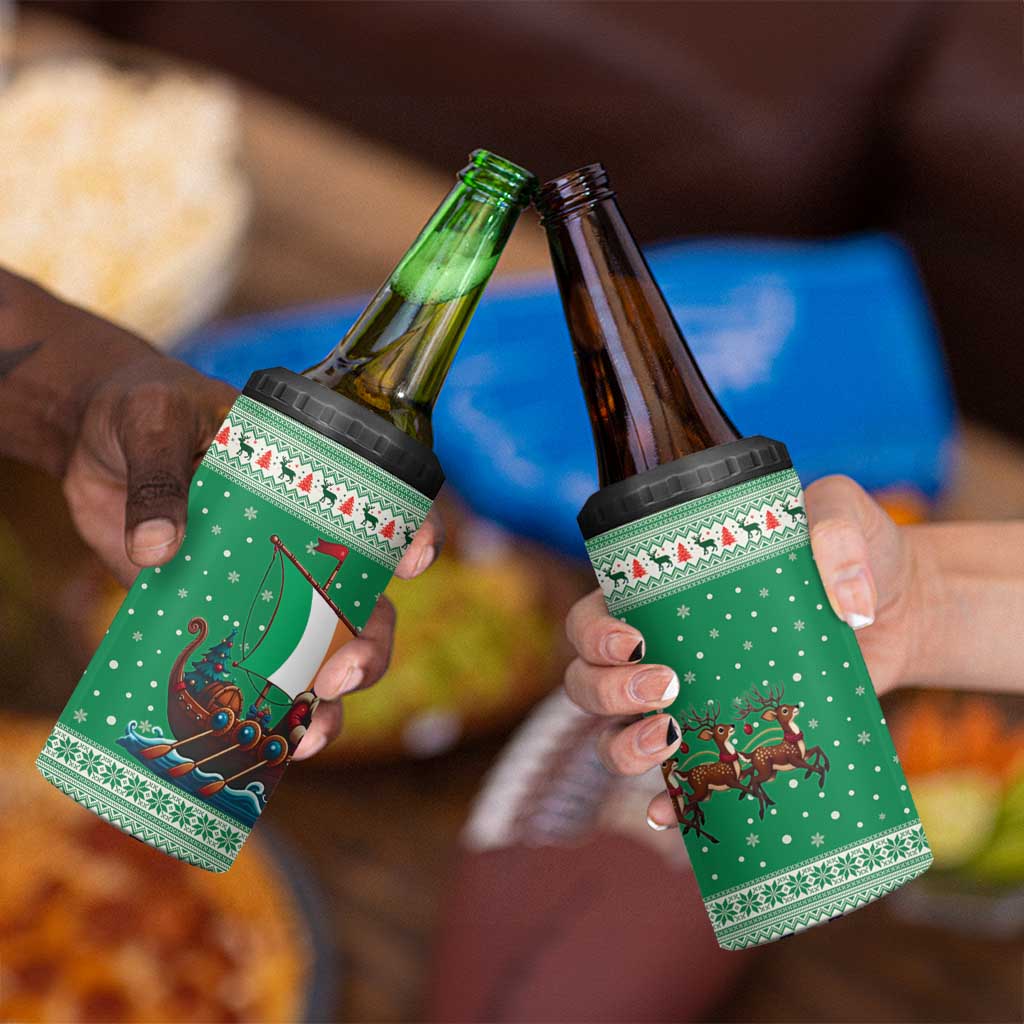 Ireland Viking Santa Christmas 4 in 1 Can Cooler Tumbler Funny Reindeer Norse Xmas - Wonder Print Shop