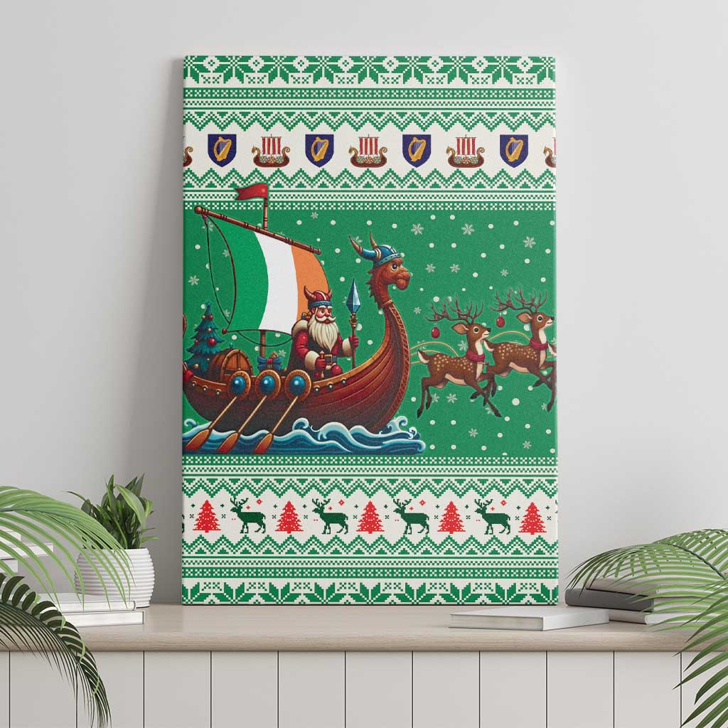 Ireland Viking Santa Christmas Canvas Wall Art Funny Reindeer Norse Xmas - Wonder Print Shop