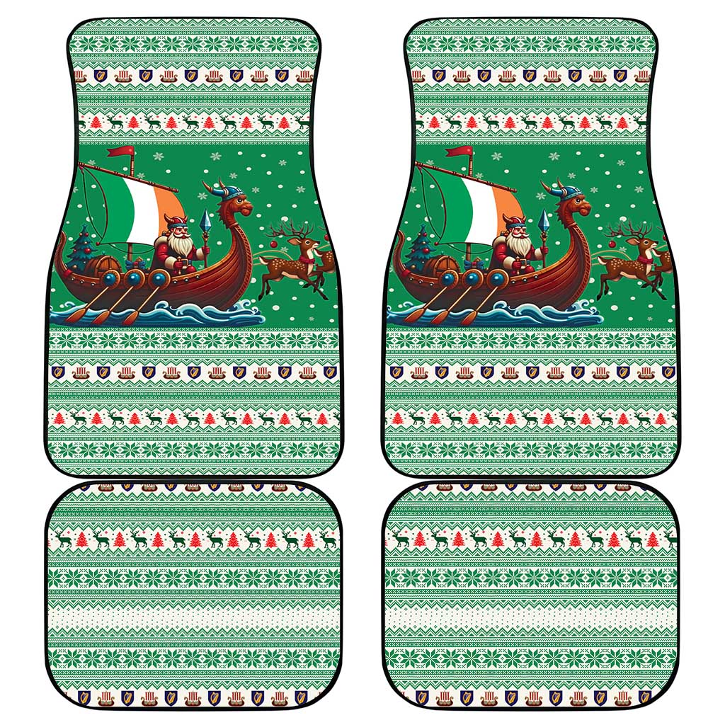 Ireland Viking Santa Christmas Car Mats Funny Reindeer Norse Xmas - Wonder Print Shop